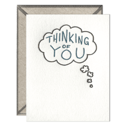 Thinking of You Bubble Letterpress Greeting Card with Envelope