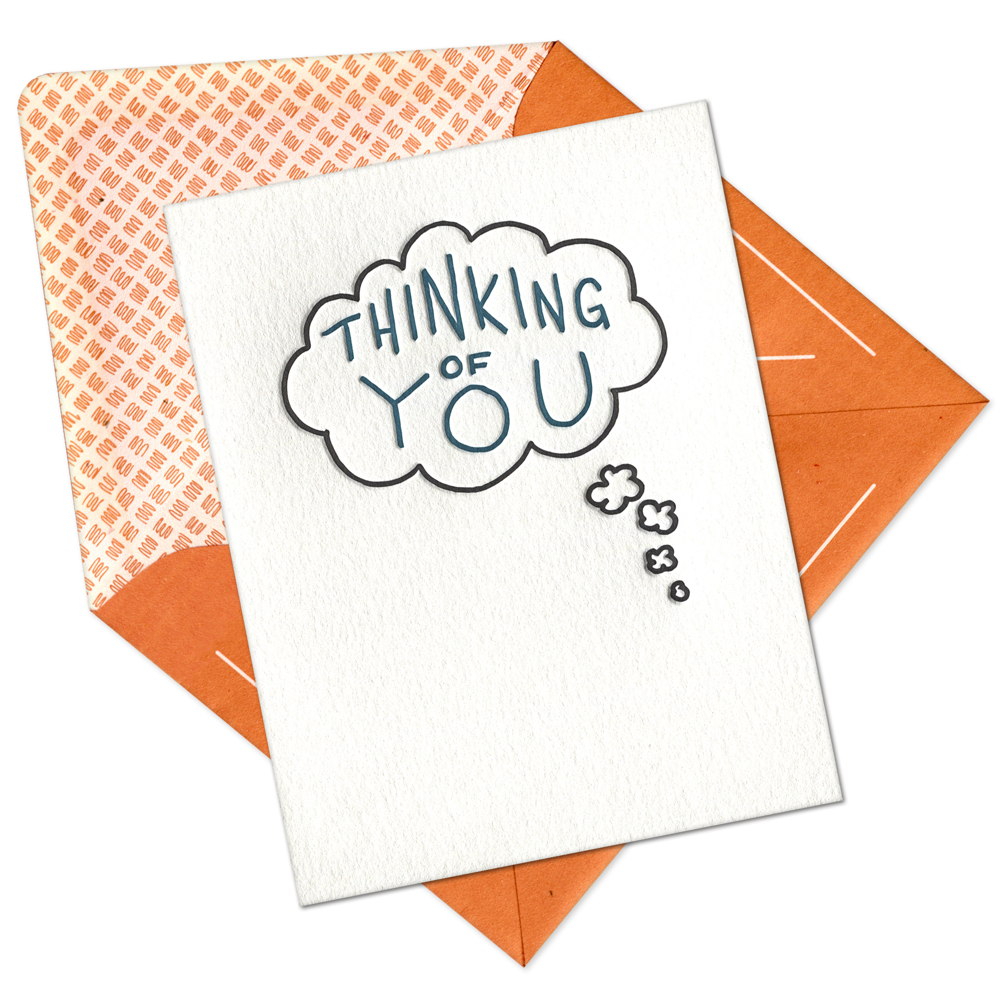 Thinking of You Bubble Letterpress Greeting Card with Envelope