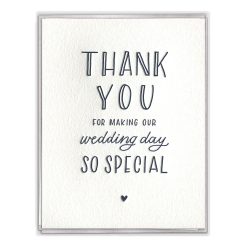 Wedding Day Thank You Letterpress Greeting Card Boxed Set of Six