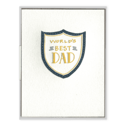 World's Best Dad Letterpress Greeting Card