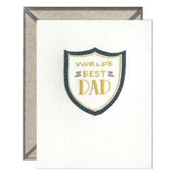 World's Best Dad Letterpress Greeting Card with Envelope