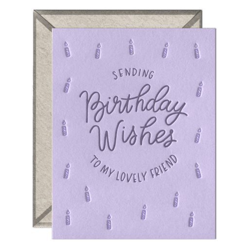 Lovely Birthday Wishes Letterpress Greeting Card with Envelope