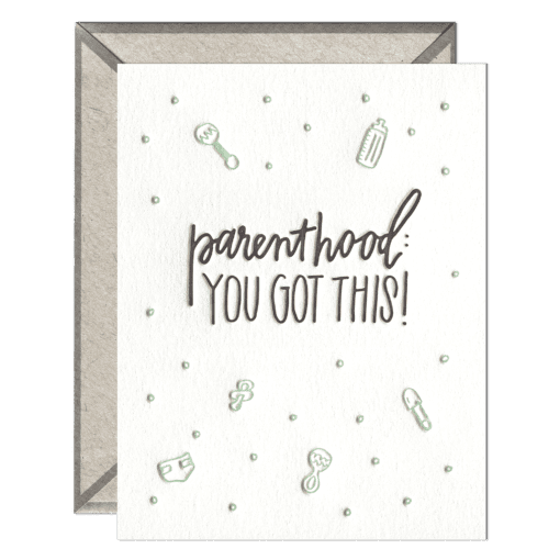 Parenthood Letterpress Greeting Card with Envelope