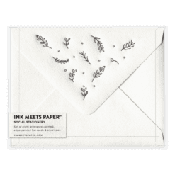 Botanics Letterpress Social Stationery Boxed Set of Eight Back View