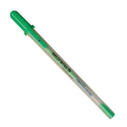 Fluorescent green Gelly Roll pen with cap on