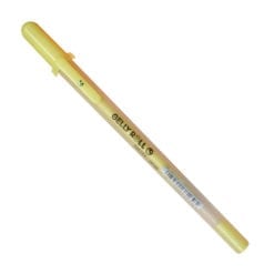 Fluorescent yellow Gelly Roll pen with cap on