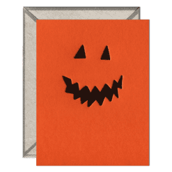Jack O' Lantern Letterpress Greeting Card with Envelope