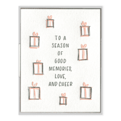 Good Memories Love and Cheer Letterpress Greeting Card