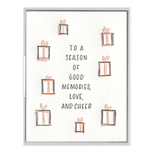 Good Memories Love and Cheer Letterpress Greeting Card