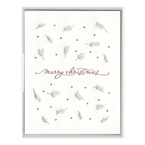 Merry Christmas Script Letterpress Greeting Card