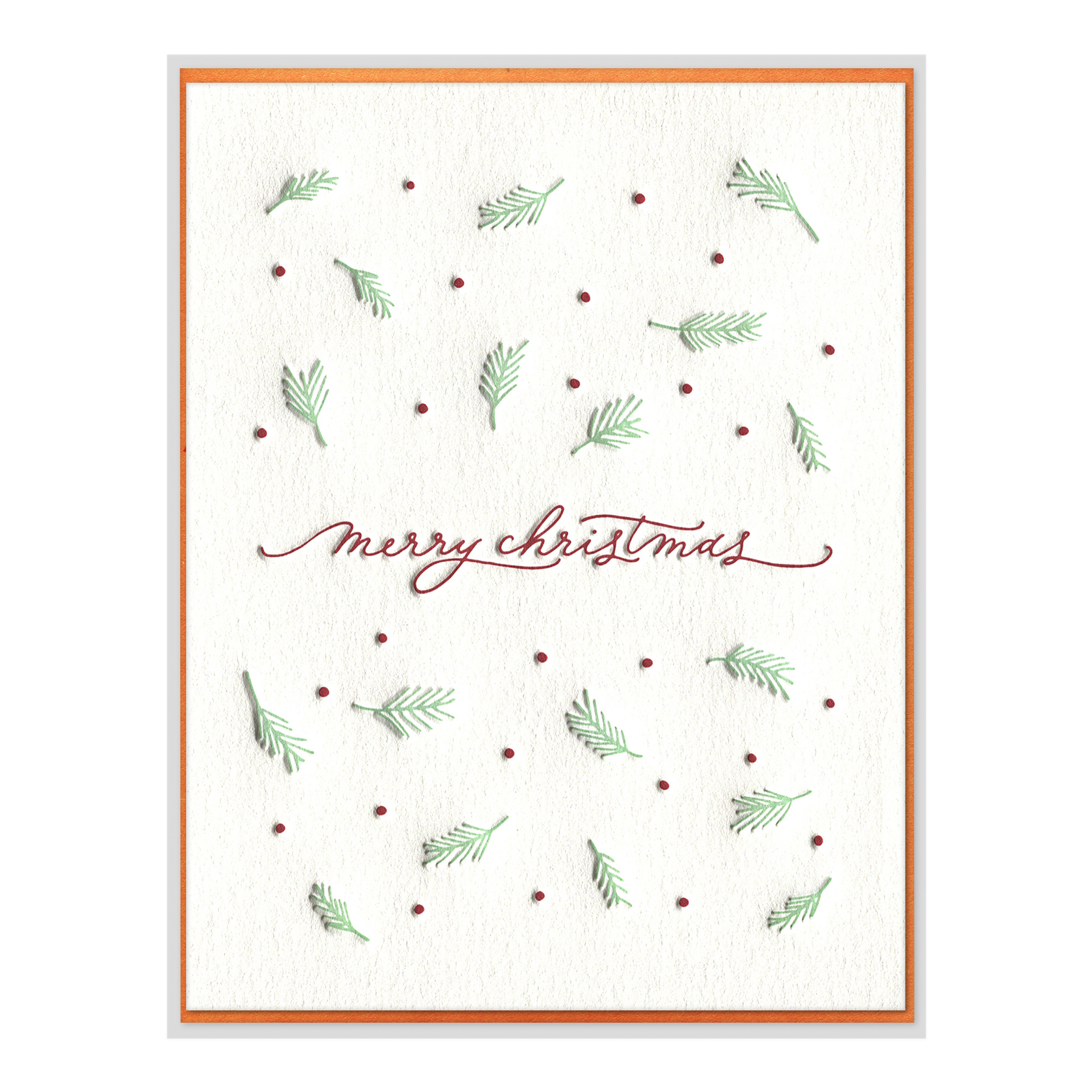 Merry Christmas Script Letterpress Greeting Card