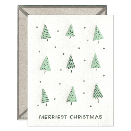 Merriest Christmas Letterpress Greeting Card with Envelope