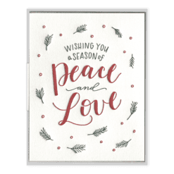 A Season of Peace & Love Letterpress Greeting Card