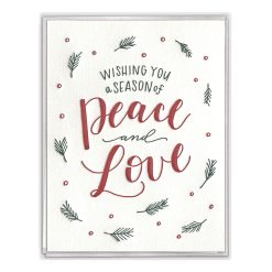 A Season of Peace & Love Letterpress Greeting Card Boxed Set of Six