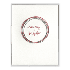 Merry + Bright Letterpress Greeting Card