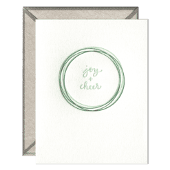 Joy + Cheer Letterpress Greeting Card with Envelope