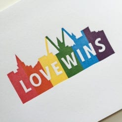 third of four colors to create the Love Wins Charleston letterpress print