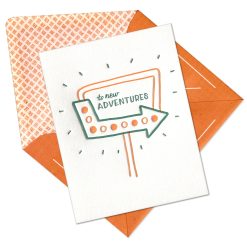 To New Adventures Letterpress Greeting Card with Envelope