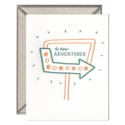 To New Adventures Letterpress Greeting Card with Envelope