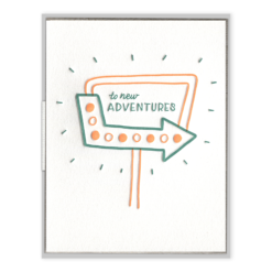 To New Adventures Letterpress Greeting Card