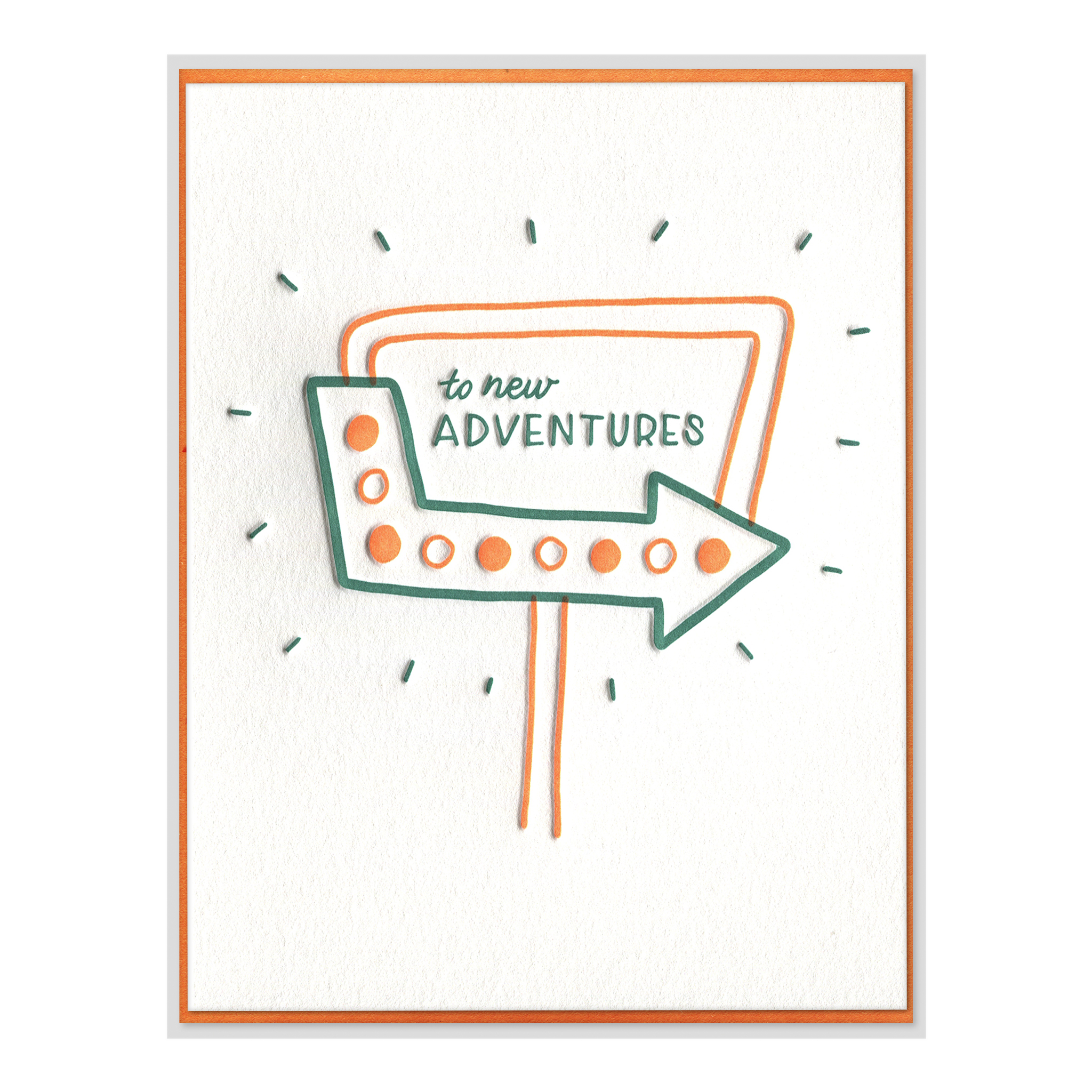 To New Adventures Letterpress Greeting Card