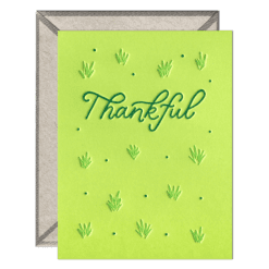 Agave Thankful Letterpress Greeting Card with Envelope