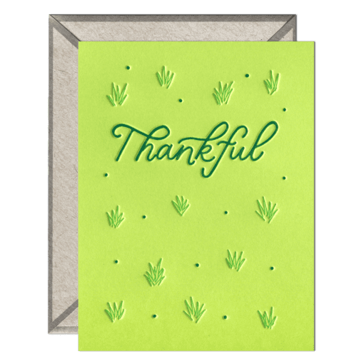 Agave Thankful Letterpress Greeting Card with Envelope