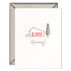 Hooray Home Letterpress Greeting Card with Envelope