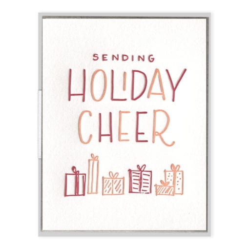 Sending Holiday Cheer Letterpress Greeting Card with Envelope