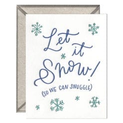 Snow Snuggle Letterpress Greeting Card with Envelope