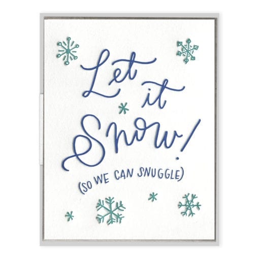 Snow Snuggle Letterpress Greeting Card