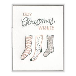 Cozy Christmas Wishes Letterpress Greeting Card with Envelope