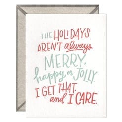 Holidays— I Care Letterpress Greeting Card with Envelope