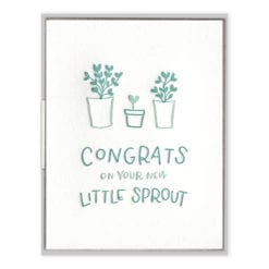 Little Sprout Congrats Letterpress Greeting Card