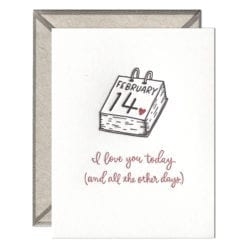 Today and All Other Days Letterpress Greeting Card with Envelope