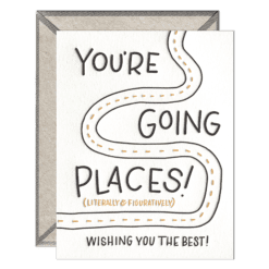 Going Places Letterpress Greeting Card with Envelope