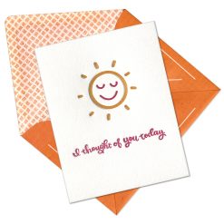 Thought of You Today Letterpress Greeting Card with Envelope