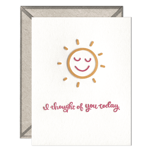 Thought of You Today Letterpress Greeting Card with Envelope