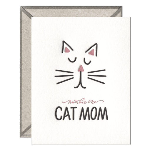 Cat Mom Letterpress Greeting Card with Envelope