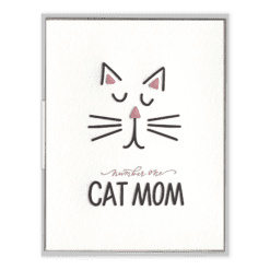Cat Mom Letterpress Greeting Card