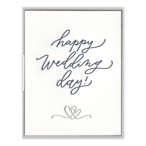 Happy Wedding Day Script Letterpress Greeting Card