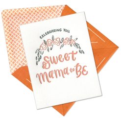 Sweet Mama to Be Letterpress Greeting Card with Envelope