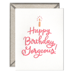 Happy Birthday Gorgeous Letterpress Greeting Card with Envelope