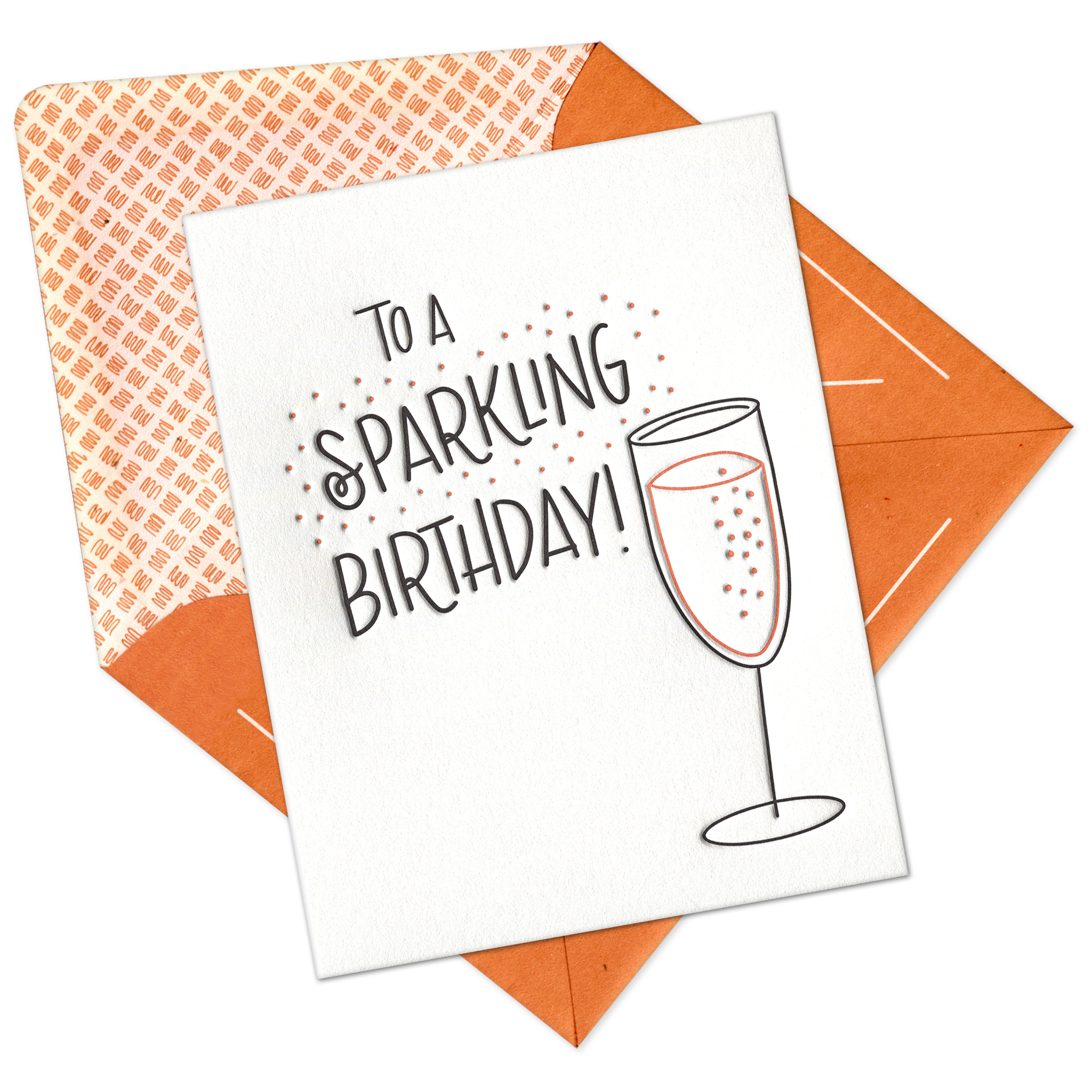 Sparkling Birthday Letterpress Greeting Card with Envelope