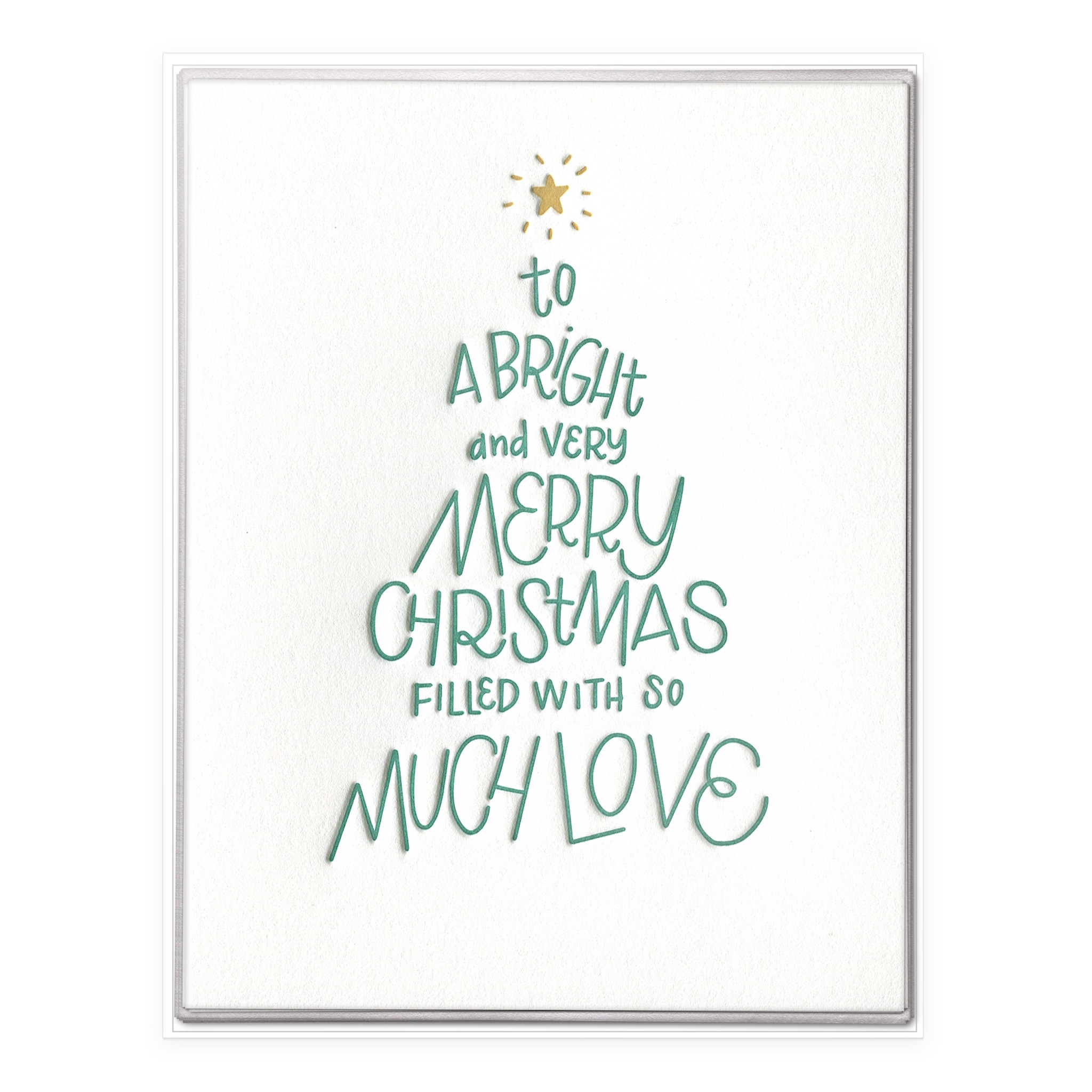 Christmas Tree Lettering Letterpress Greeting Card Boxed Set of Six