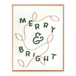 Merry & Bright Lights Letterpress Greeting Card with Envelope