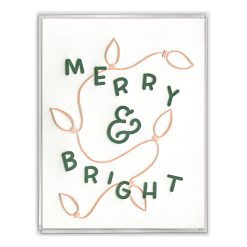 Merry & Bright Lights Letterpress Greeting Card Boxed Set of Six