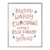 Merry Happy Wishes Letterpress Greeting Card with Envelope