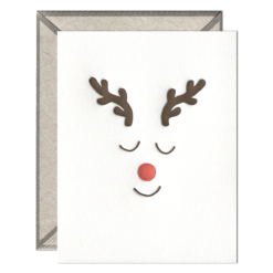 Rudolph Letterpress Greeting Card with Envelope