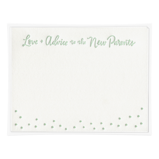 Letterpress-printed Baby Advice Card Set